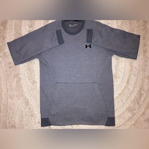 Under Armour Fitted Gray Crewneck Front Pocket Sweatshirt Mens M